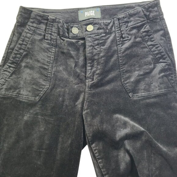 Paige Womens Black Velour Joggers With Zippered Ankles, Women's  26 - Picture 1 of 9